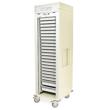 Harloff Single Column Medical Storage Cart, Tambour Door, Key Lock MSPM81-00TK